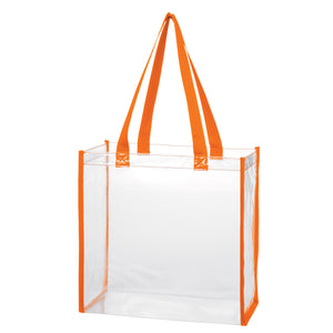 Clear Tote Bag - Clear With Orange