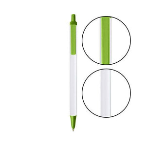 White BIC® Clic Stic® Pen - White With Metallic Green