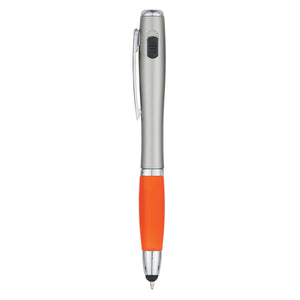 TRIO PEN WITH LED LIGHT AND STYLUS - Orange