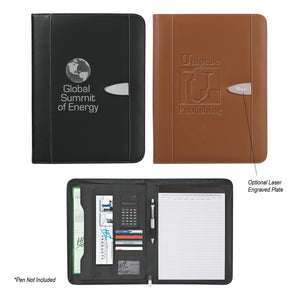 Eclipse Bonded Leather 8 ½" x 11" Zippered Portfolio With Calculator