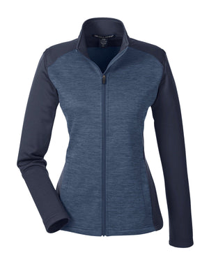 Devon & Jones Ladies' Newbury Colourblock Mélange Fleece Full-Zip