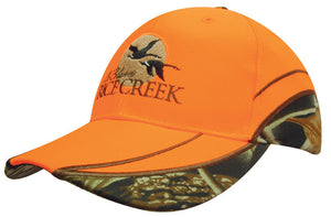 6 Panel Luminescent Cap with Camo Inserts - Orange