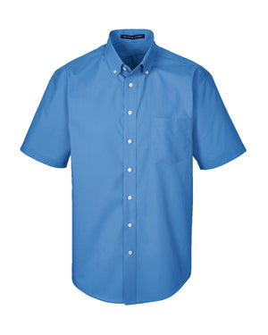 Men's Crown Woven Collection™ Solid Broadcloth Short-Sleeve Shirt - French Blue