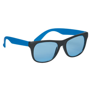 Tinted Lenses Rubberized Sunglasses - Blue