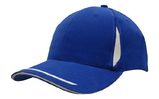 6 Panel BHC Cap Crown Insert & Sandwich - Custom Embroidered - HP_4098 - Royal with White