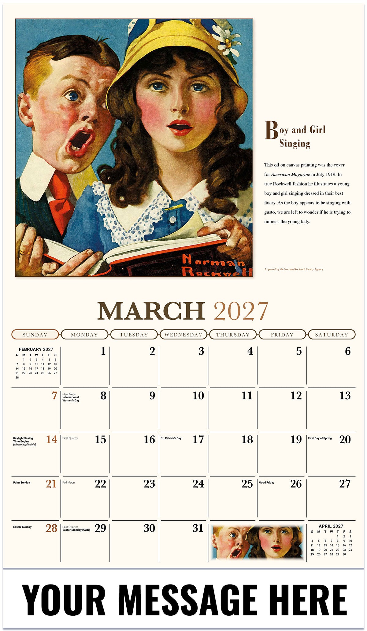 Memorable Images by Norman Rockwell Memory - 2027 Promotional Calendar