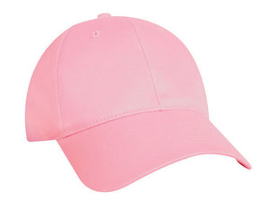 Structured Midweight 100% Cotton Sports Cap - Custom Embroidered - Pink