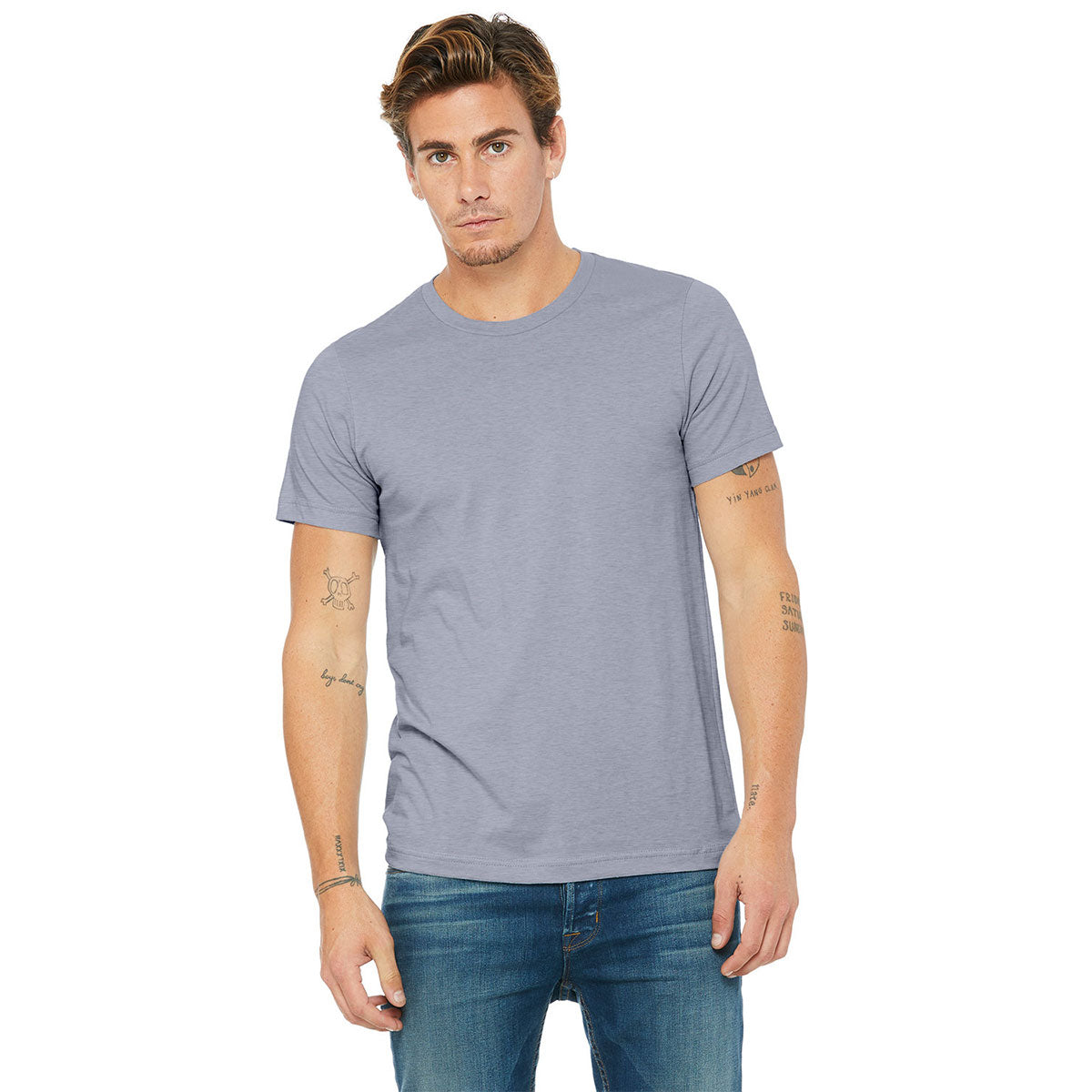 BELLA + CANVAS CVC Jersey Tee - Heather Blue