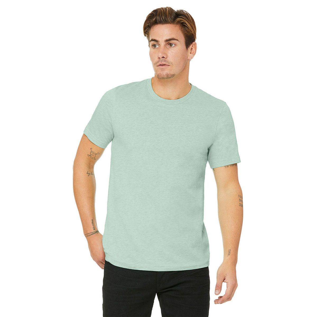 BELLA + CANVAS CVC Jersey Tee - Heather Prism Mint