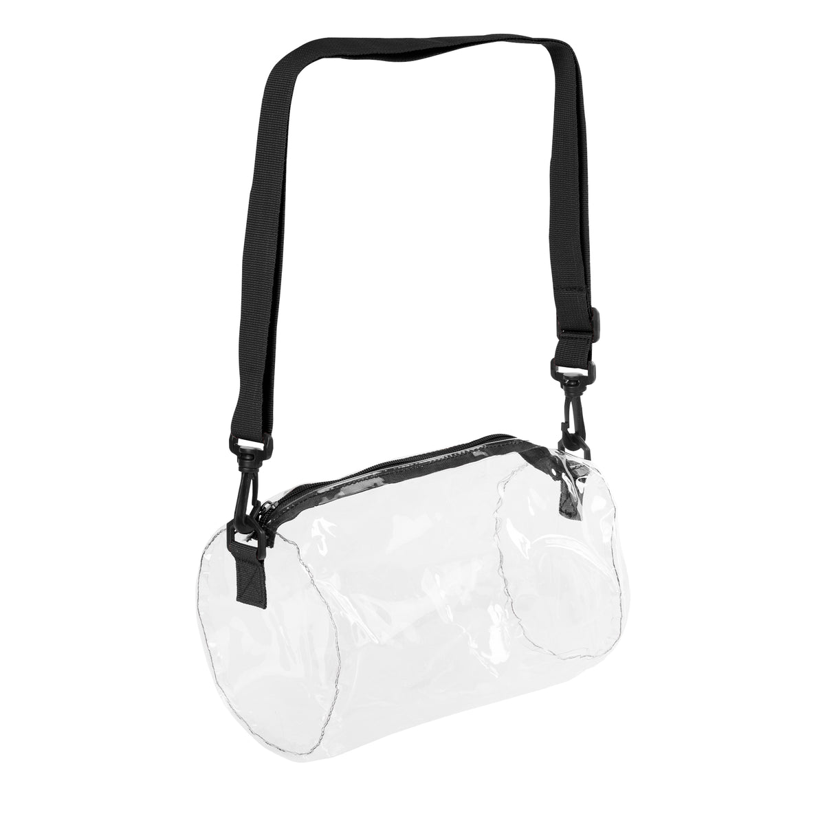 Seymour Clear Barrel Bag - Clear With Black