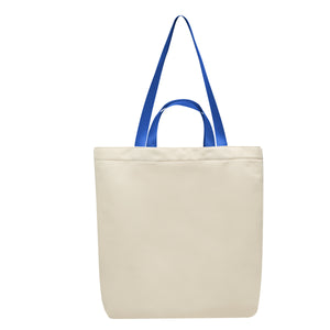 Melissa Tote Bag - Natural With Royal Blue