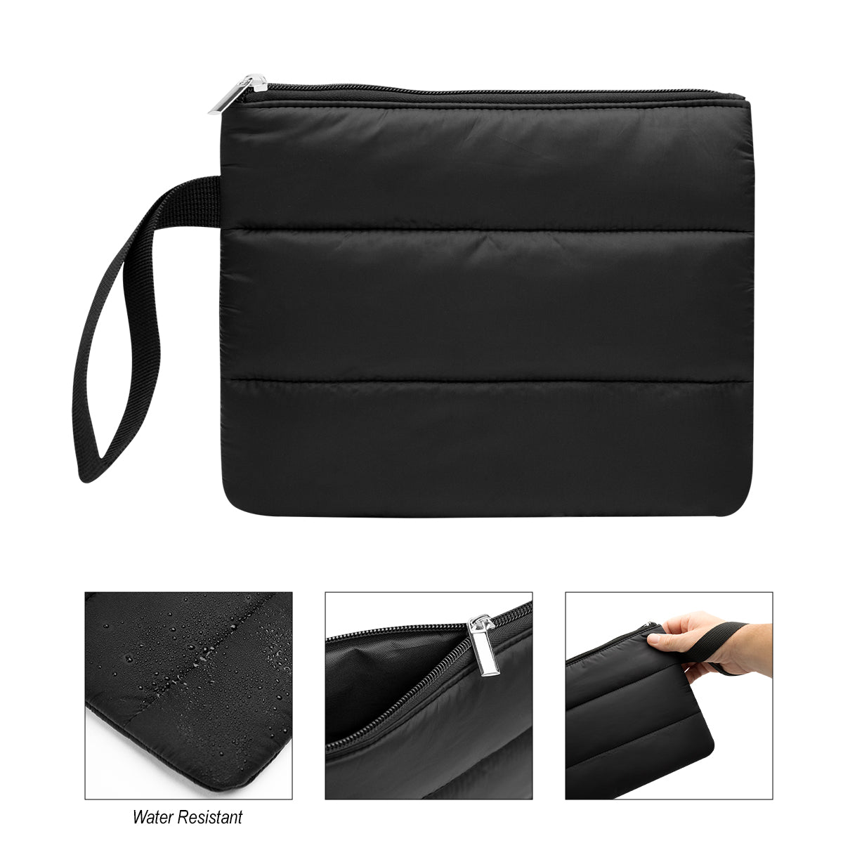 Chelsea Puffer Wristlet Pouch - Black