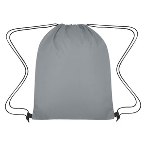 Ripstop Drawstring Bag - Gray With Black