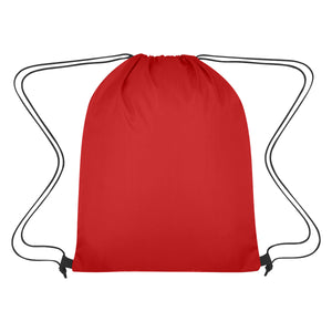 Ripstop Drawstring Bag - Red With Black