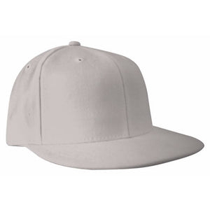 NU-FIT® "Flat" peak acrylic/spandex serge fitted cap - White