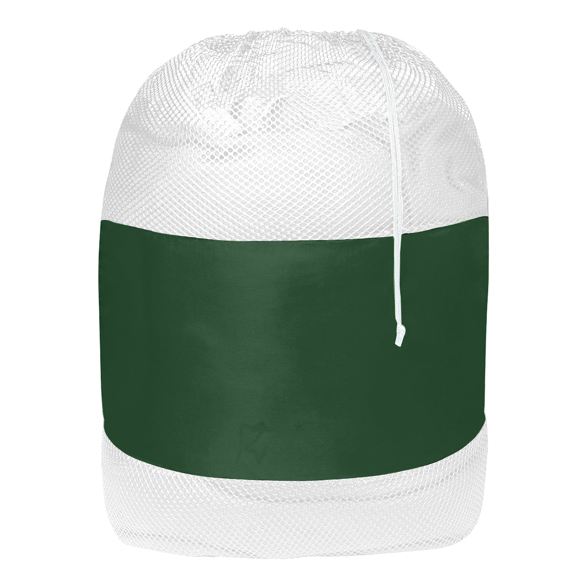 Mesh Laundry Bag - White With Forest Green