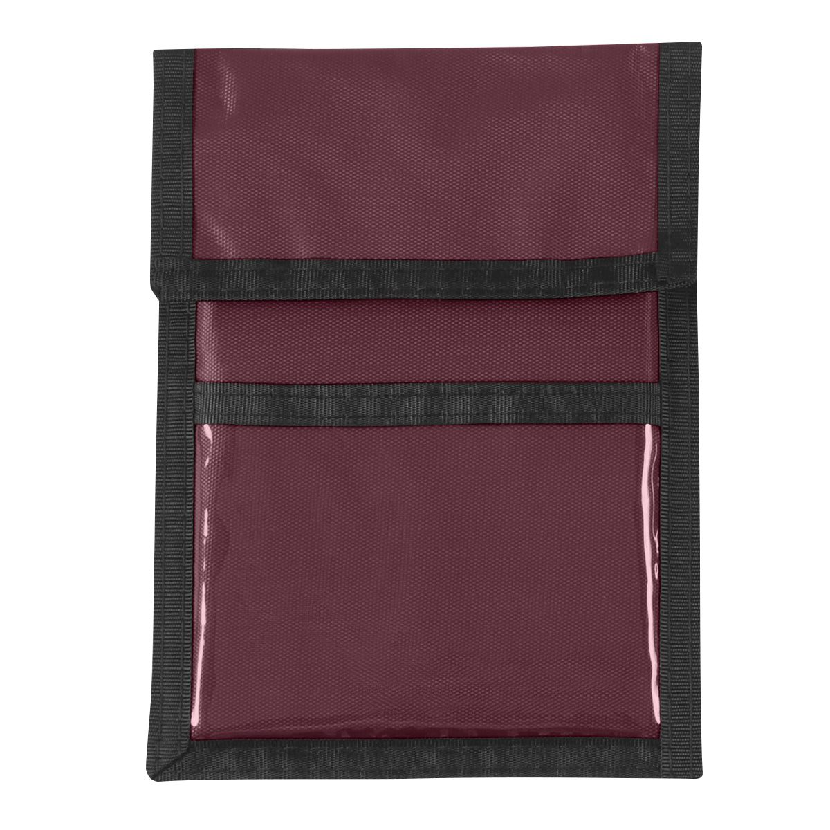 Nylon Neck Wallet Badge Holder - Recycled Burgundy