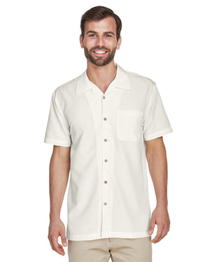 Harriton Men's Barbados Textured Camp Shirt