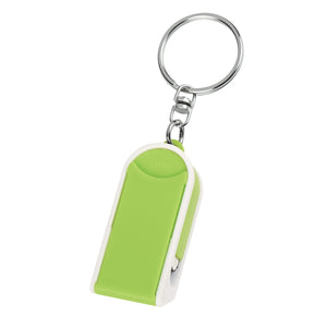 Phone Stand And Screen Cleaner Combo Key Chain - Lime