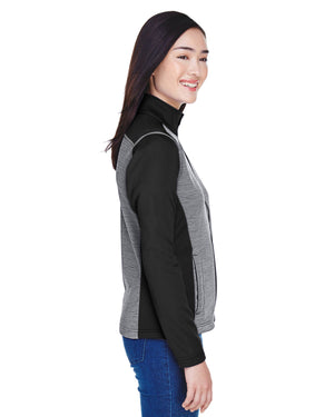 Devon & Jones Ladies' Newbury Colourblock Mélange Fleece Full-Zip