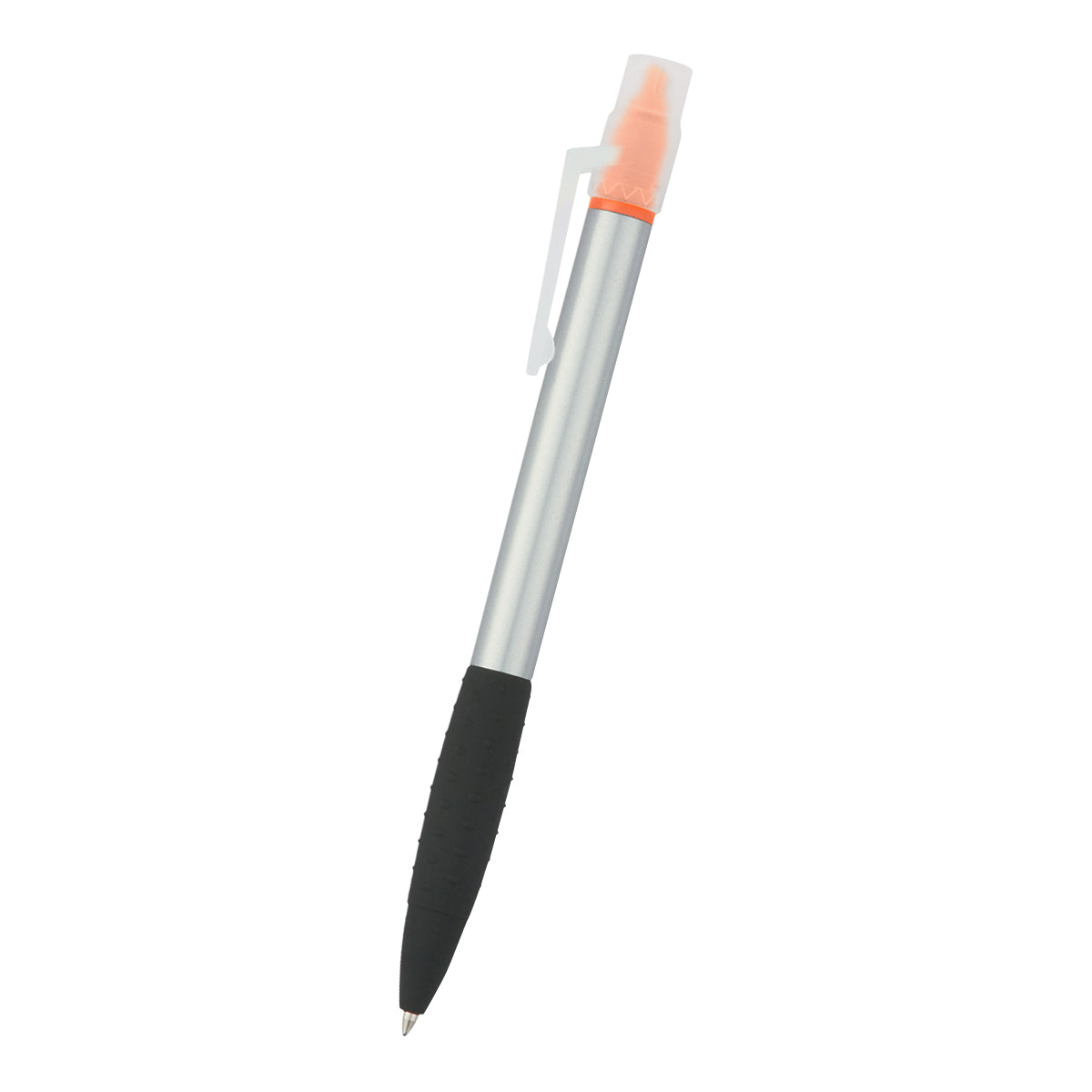 Neptune Pen With Highlighter - Silver With Orange