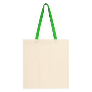 Penny Wise Cotton Canvas Tote Bag - Natural With Green