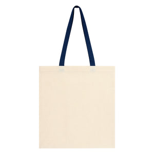 Penny Wise Cotton Canvas Tote Bag - Natural With Navy
