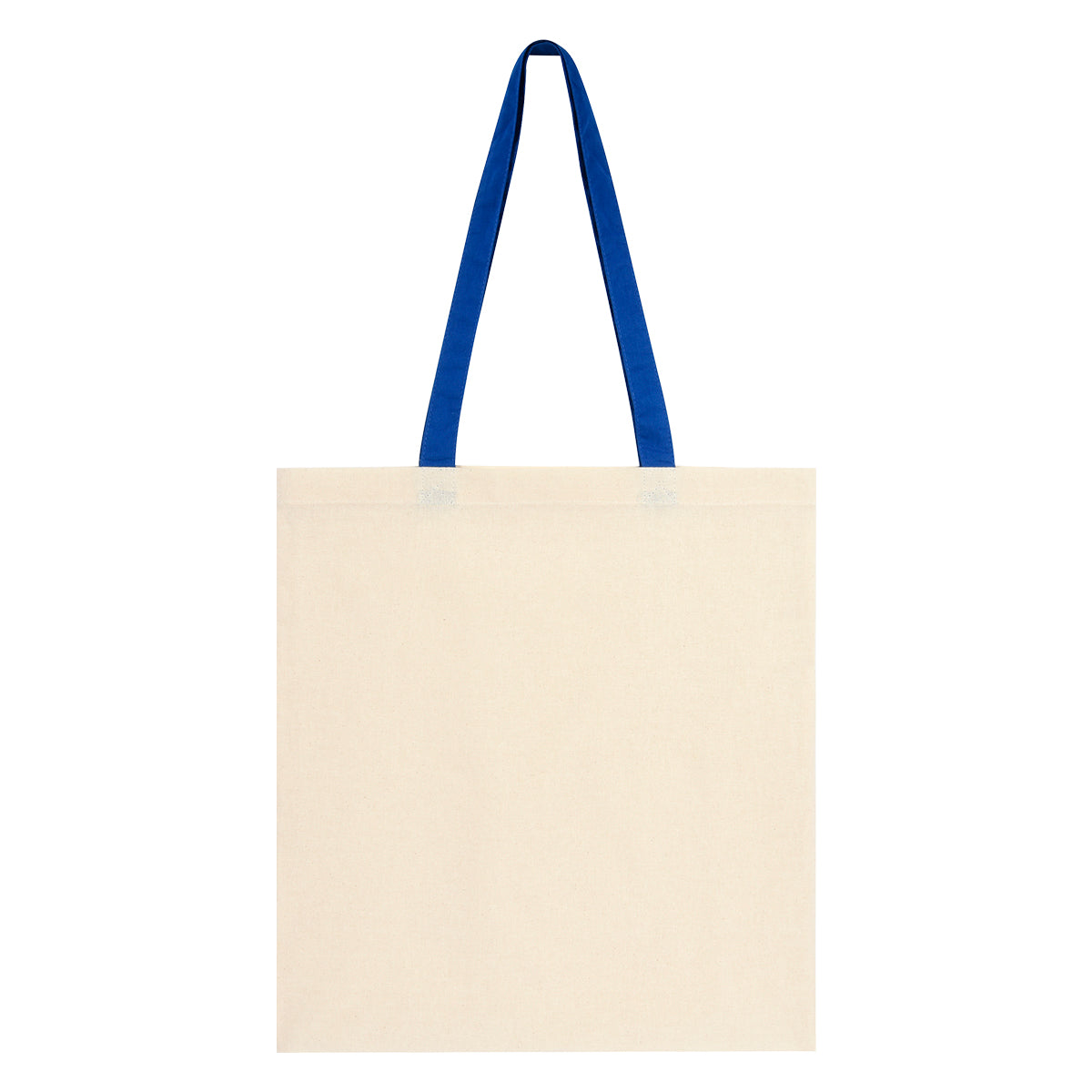 Penny Wise Cotton Canvas Tote Bag - Natural With Royal Blue