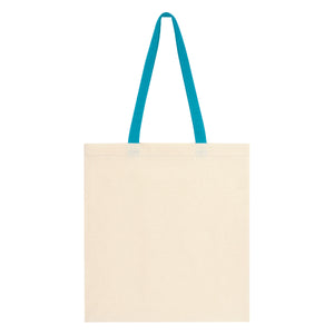 Penny Wise Cotton Canvas Tote Bag - Natural Teal
