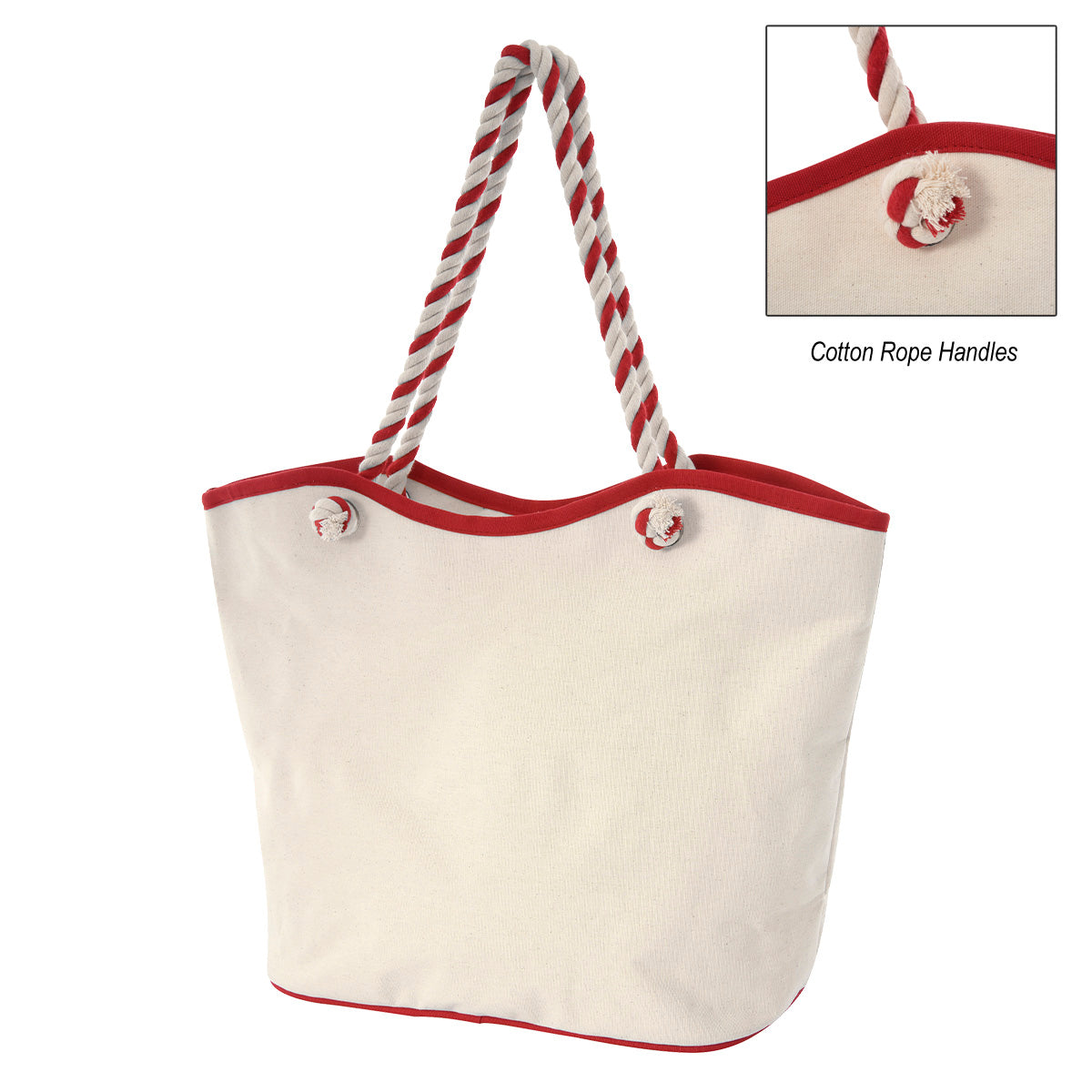 MAUI 8 OZ. LAMINATED COTTON TOTE BAG - Natural Red