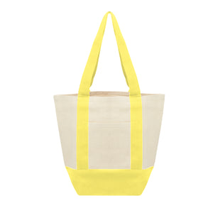 Small Starboard Recycled Cotton Canvas Tote - Natural With Yellow