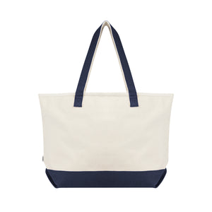 Large Starboard Recycled Cotton Canvas Tote Bag - Natural With Navy