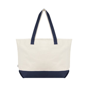 Large Starboard Recycled Cotton Canvas Tote Bag - Natural With Navy