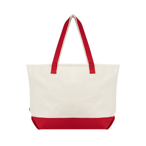 Large Starboard Recycled Cotton Canvas Tote Bag - Natural Red