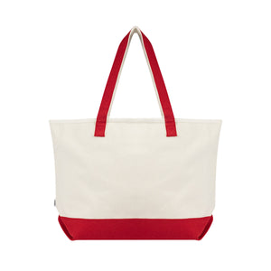 Large Starboard Recycled Cotton Canvas Tote Bag - Natural Red