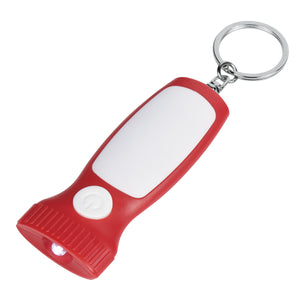 Slim LED Light Key Chain - Red With White