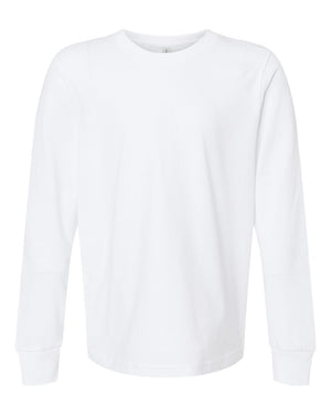 Next Level Youth Cotton Long Sleeve T-Shirt - White