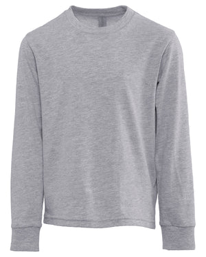 Next Level Apparel Youth Cotton Long Sleeve T-Shirt - Heather Gray