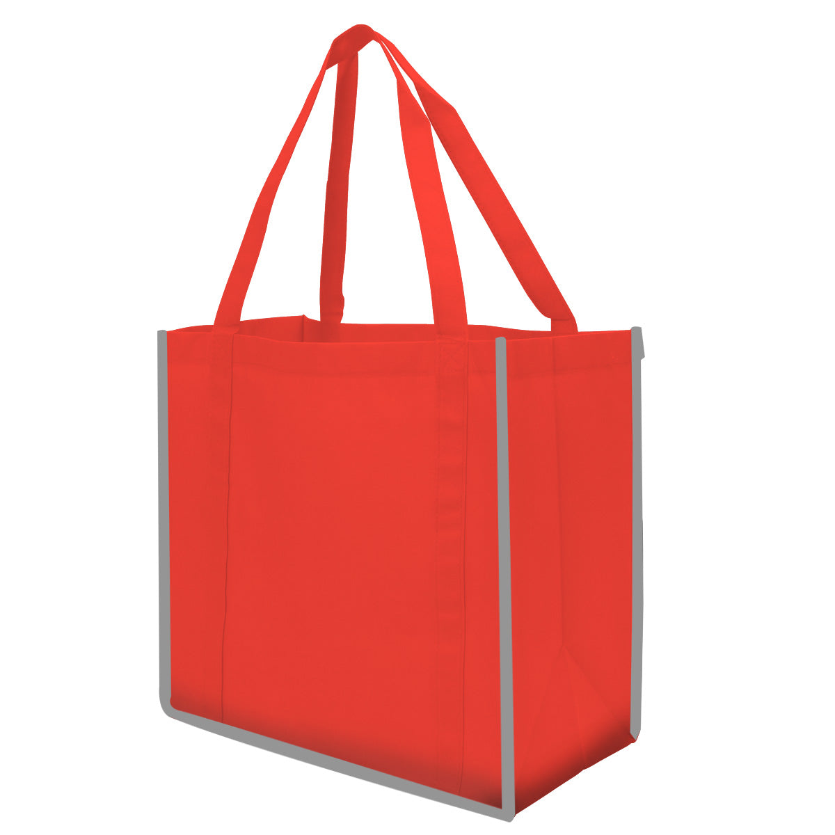 Reflective Large Grocery Tote Bag - Red