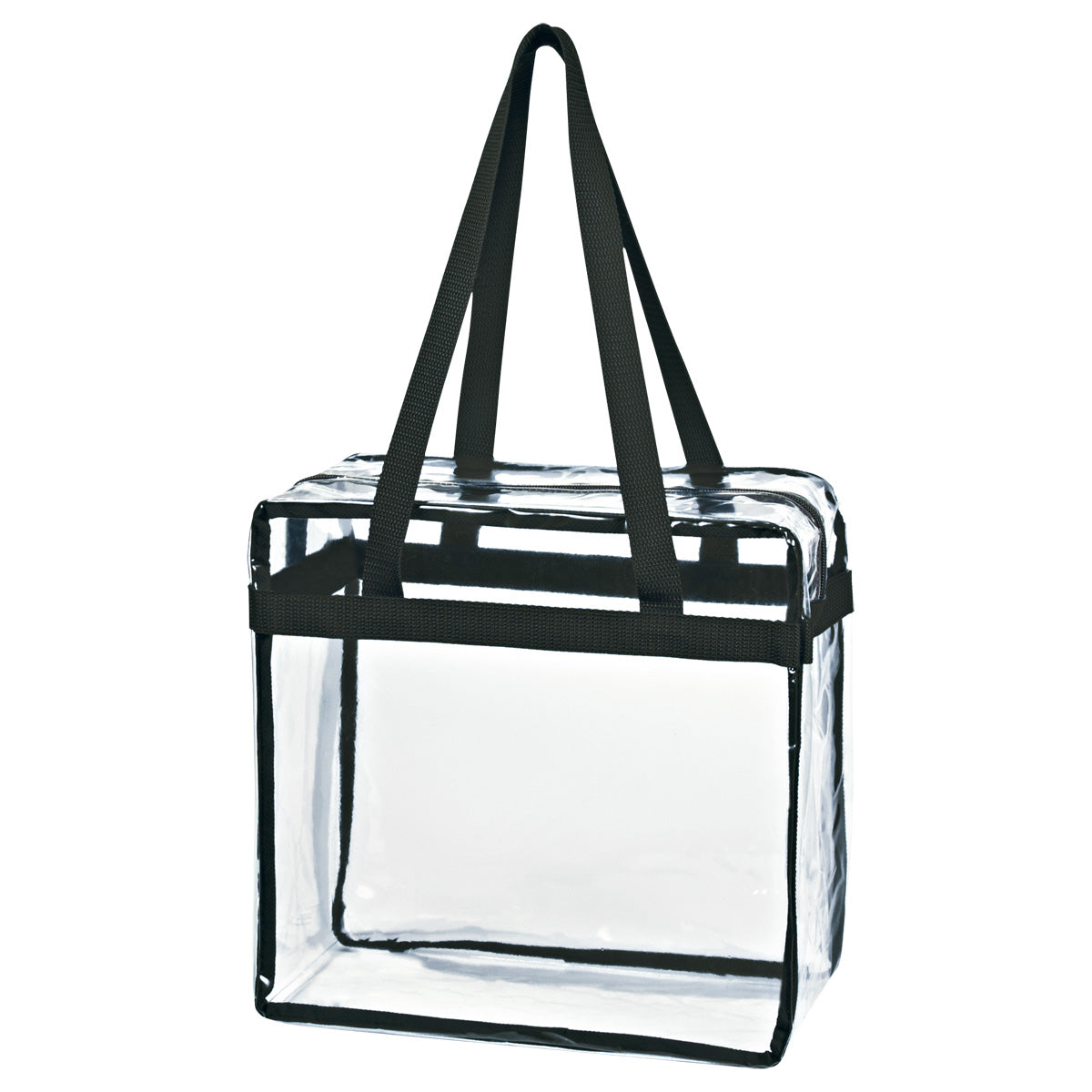 Clear EVA Tote Bag With Zipper - Clear With Black