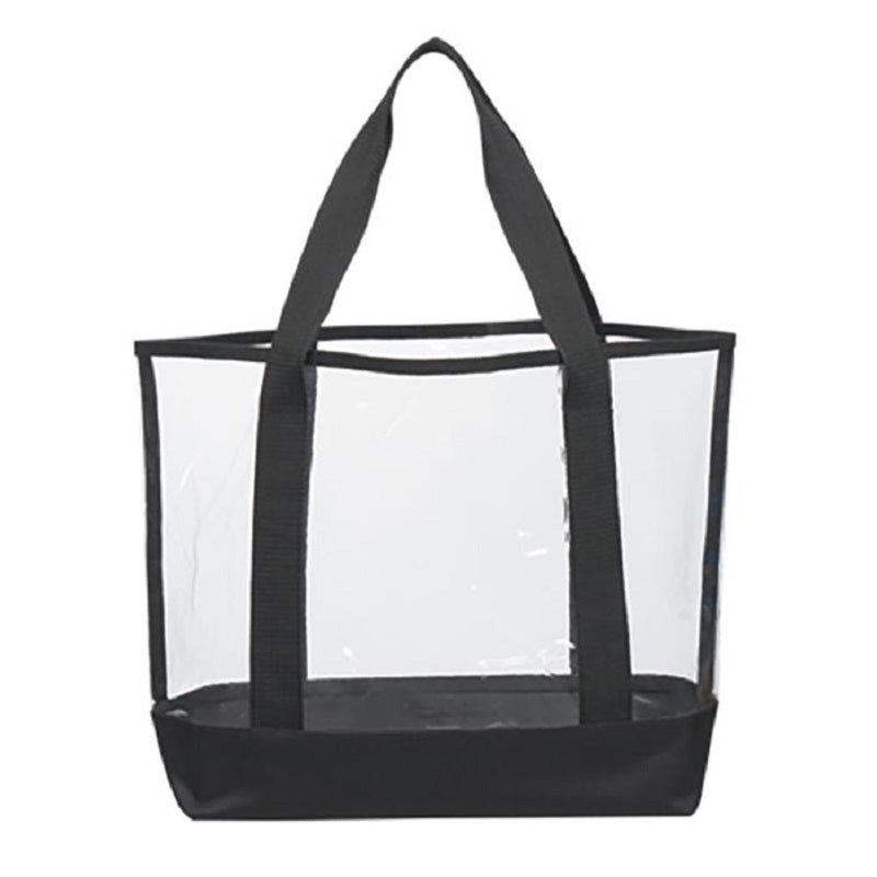 Clear Casual EVA Tote Bag - Clear With Black