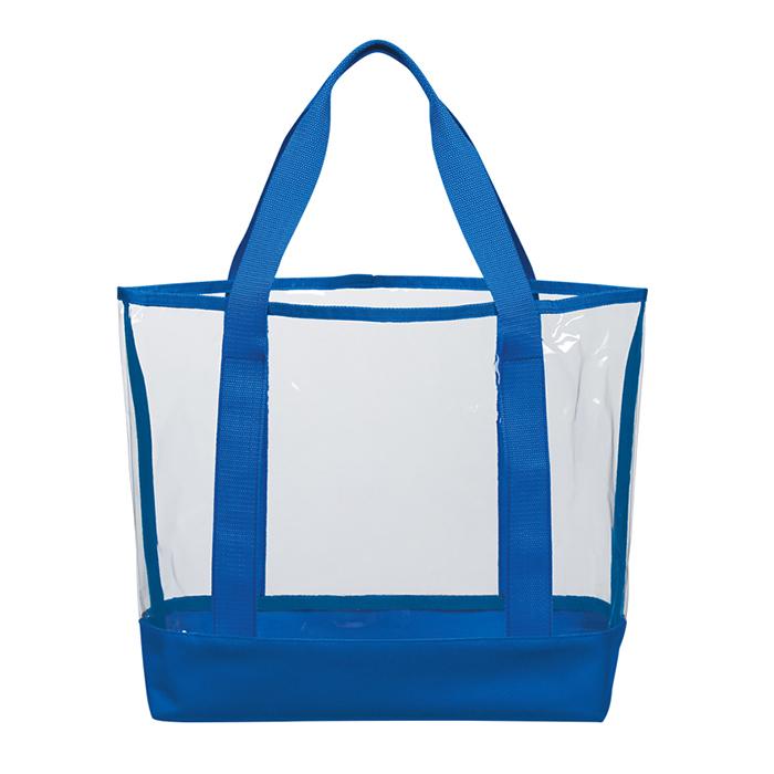 Clear Casual EVA Tote Bag - Clear With Royal