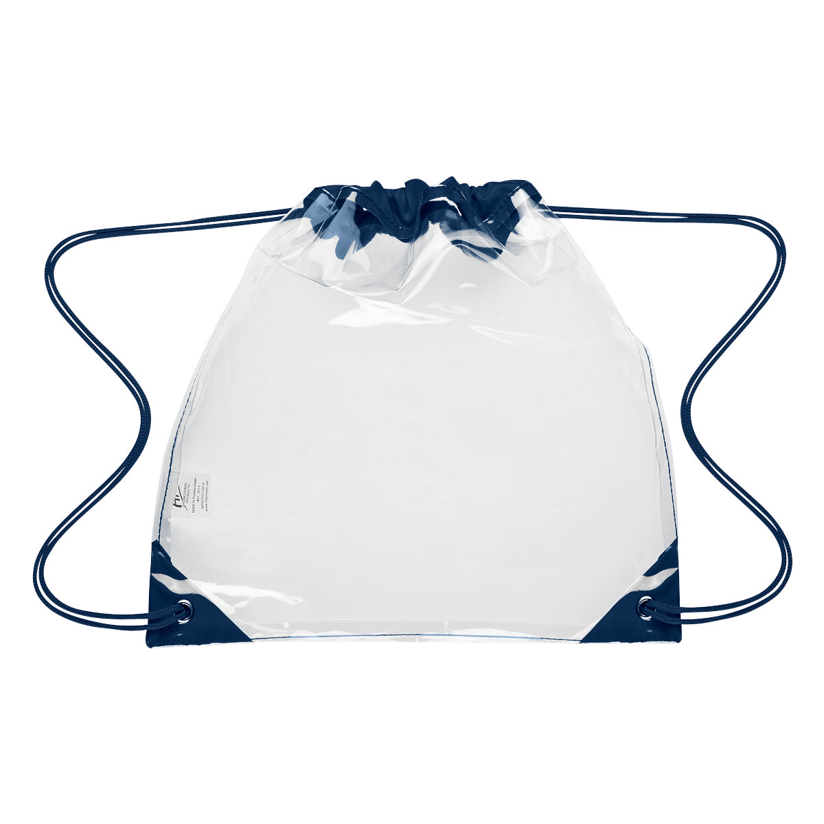Touchdown Clear EVA Drawstring Backpack - Clear With Navy