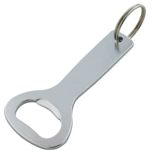 Aluminum Bottle Opener Key Ring - Silver