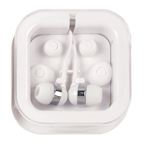 Ear Buds With Microphone - White With White