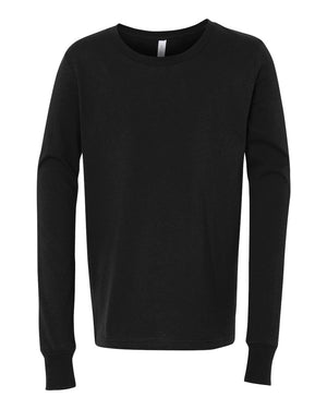 BELLA + CANVAS Youth Jersey Long-Sleeve T-Shirt - Black