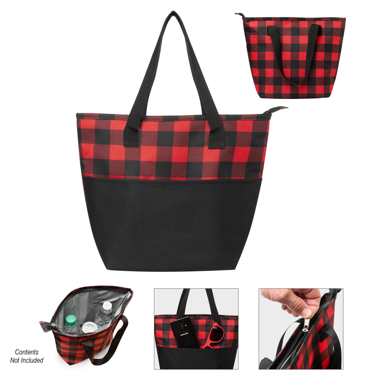 Northwoods Mini 6-Can Cooler Tote Bag - Black With Red