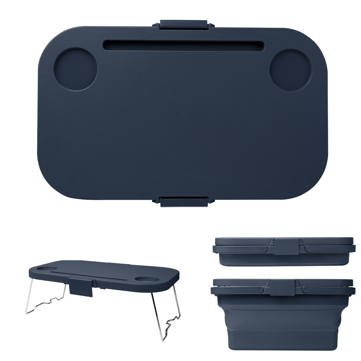 Collapsible Picnic Basket Cooler - Navy Blue