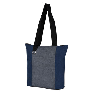 HEATHERED FUN TOTE BAG - Navy With Grey