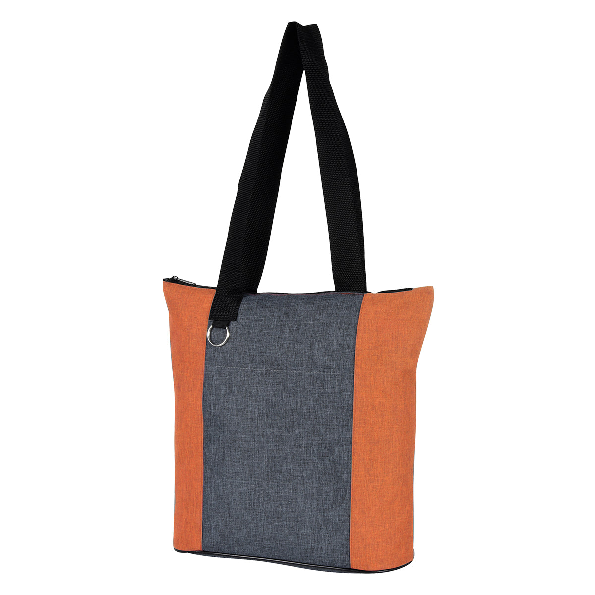 HEATHERED FUN TOTE BAG - Orange With Gray
